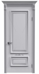Дверь Монарх Белая эмаль патина серебро с лепниной