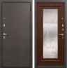 Металлическая дверь Лекс 1А с зеркалом Береза мореная (панель №30)