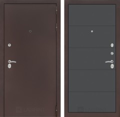 Металлическая дверь в квартиру Лабиринт CLASSIC антик медный 13 - Графит софт