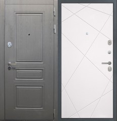 Металлические входные двери в квартиру Интекрон Брайтон ФЛ-243 Вуд Дуб Графит/Лучи Милк