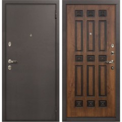Входная стальная дверь Лекс 1А Винорит Голден патина черная (панель №33)