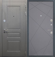 Металлические входные двери в квартиру Интекрон Брайтон ФЛ-243 Вуд Дуб Графит/Лучи Графит