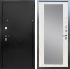 Металлическая входная дверь Ратибор Троя 3К Зеркало Антик темное серебро/Сосна белая