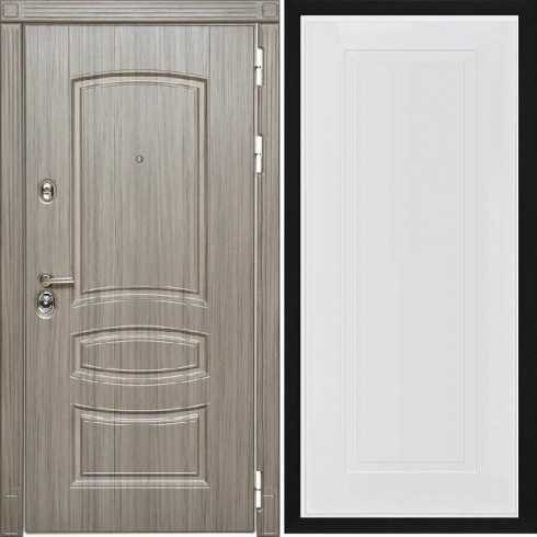 Входная дверь Cударь Diva ДИВА-МД-42 Сандал серый/Н-10 Белый софт