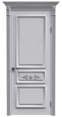 Дверь Кардинал Белая эмаль патина серебро