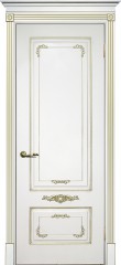 Межкомнатная дверь Текона Смальта-Deco 09 Белый Ral 9003 патина золото