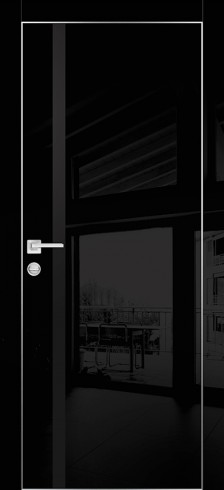 Дверь межкомнатная HGX-8 Черный глянец, стекло черное
