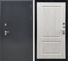 Металлическая входная дверь Ратибор Термоблок 3К Черное серебро/Сосна белая
