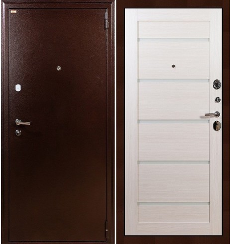 Металлическая дверь в квартиру Лекс 1А Клеопатра Беленый дуб (панель №58)