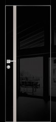 Дверь межкомнатная HGX-8 Черный глянец, стекло латте