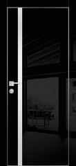Дверь межкомнатная HGX-8 Черный глянец, стекло белое