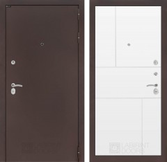 Металлическая дверь в квартиру Лабиринт CLASSIC антик медный 21 - Белый софт