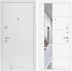 Металлическая дверь Лабиринт Трендо с Зеркалом 19 - Белый софт