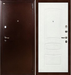 Металлическая дверь Лекс 1А Белая шагрень (панель №68)