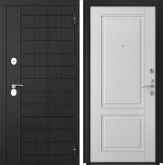 Входные двери L-36 Черный Муар/L-5 Белая эмаль