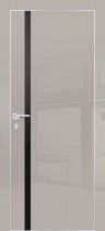 Дверь межкомнатная HGX-8 Латте глянец, стекло черное