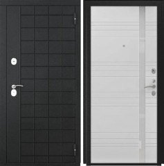 Входные двери L-36 Черный Муар/A-1 Белая эмаль