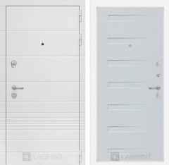Металлическая дверь в квартиру Лабиринт Трендо 14 - Дуб кантри белый горизонтальный