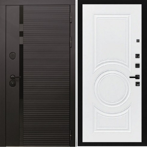 Входная дверь Cударь STR МХ-45 Черный кварц/Д-8 Белый софт
