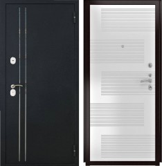 Металлические входные двери в квартиру L-37 Черный Муар с Блестками/ФЛ185 Ясень Белый