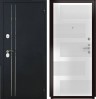 Металлические входные двери в квартиру L-37 Черный Муар с Блестками/ФЛ185 Ясень Белый