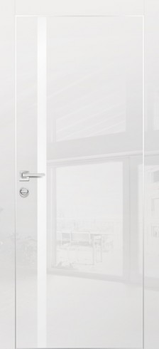 Дверь межкомнатная HGX-8 Белый глянец, стекло белое