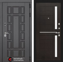 Металлическая входная дверь в квартиру NEW YORK 02 - Венге, стекло белое