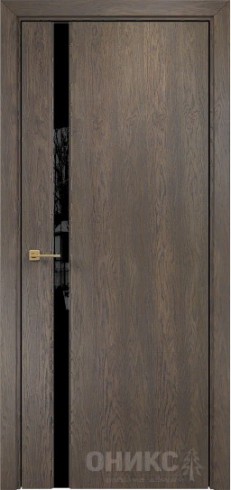 Межкомнатная дверь Оникс Hi-tech Престиж 1 Дуб античный, Триплекс черный