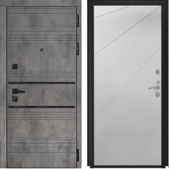 Входные двери L-43 Бетон графит/ФЛ-291 Белый софт