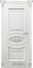Межкомнатные двери Оникс Classic Эмаль белая по МДФ с декором