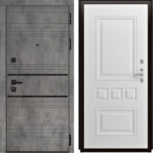 Входные двери L-43 Бетон графит/ФЛ-608 винорит white