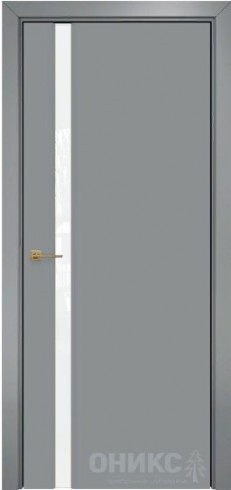 Межкомнатная дверь Оникс Hi-tech Престиж 1 Эмаль по RAL7040 МДФ, триплекс белый
