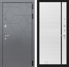 Металлическая дверь в квартиру Лабиринт COSMO 22 - Белый софт, черная вставка