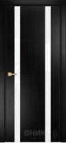 Межкомнатная дверь Оникс Hi-tech Верона 2 Эмаль черная по ясеню, триплекс белый