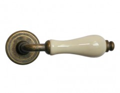 Дверная ручка Morelli CERAMICA CC-3 OBA/CHAMP античная бронза/шампань