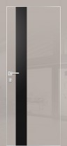 Дверь межкомнатная HGX-10 Латте глянец, стекло черное