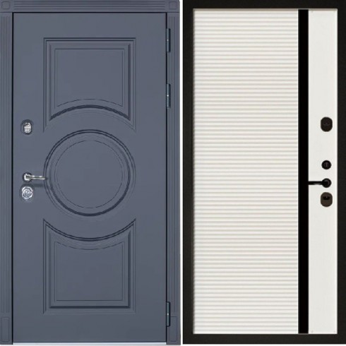 Входная дверь Cударь STR МХ-30 Софт серый/МХ 45 белый матовый
