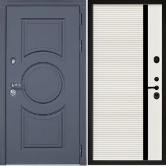 Входная дверь Cударь STR МХ-30 Софт серый/МХ 45 белый матовый
