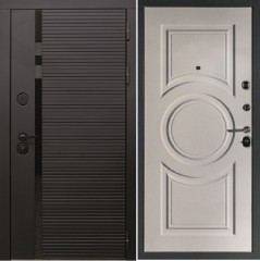 Входная дверь Cударь STR МХ-45 Черный кварц/М-30 Белый софт