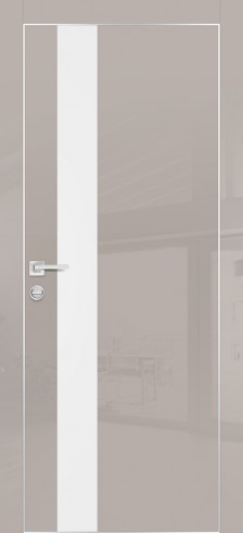 Дверь межкомнатная HGX-10 Латте глянец, стекло белое