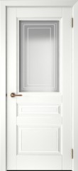 Межкомнатная дверь Скин-1, эмаль белая, остекленная