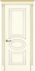 Межкомнатная дверь Текона Смальта-Deco 03 Слоновая кость Ral 1013 патина золото