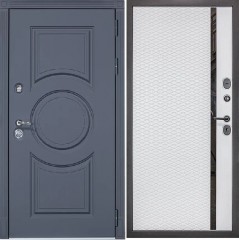 Входная дверь Cударь STR МХ-30 Софт серый/МХ 47 белый матовый