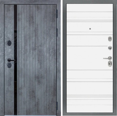 Входная дверь Cударь STR МХ-46 Бетон темный/Д-5 Белый софт