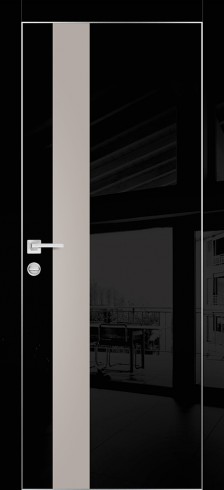 Дверь межкомнатная HGX-10 Черный глянец, стекло латте