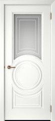 Межкомнатная дверь Скин-5, эмаль белая, остекленная