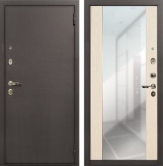 Металлическая дверь Лекс 1А Стиль с зеркалом (Антик медный / Дуб беленый) - панель №45