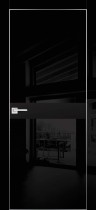 Дверь межкомнатная HGX-13 Черный глянец, стекло черное