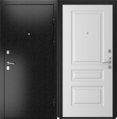 Входные двери L-3b Серебряный Антик/Эмаль L-2 Белая Эмаль