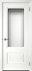 Межкомнатная дверь Скин-6, эмаль белая, остекленная